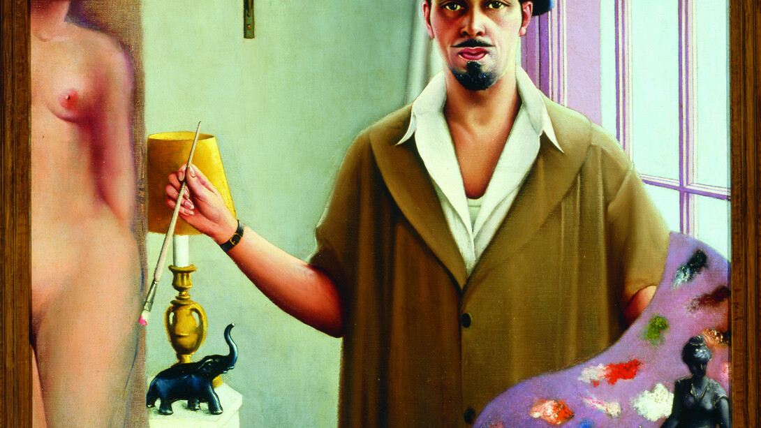 Archibald J. Motley Jr., Self-Portrait (Myself at Work), detail, 1933. Oil on canvas, 57.125 x 45.25 inches (145.1 x 114.9 cm). Collection of Mara Motley, MD, and Valerie Gerrard Browne. Image courtesy of the Chicago History Museum, Chicago, Illinois. © Valerie Gerrard Browne.