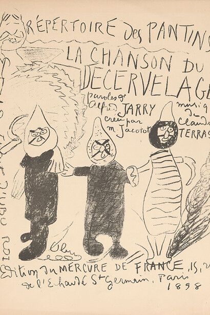 Alfred Jarry (1873–1907) and Claude Terrasse (1867–1923), Répertoire des Pantins: La chanson du décervelage (Paris: Mercure de France, 1898). The Morgan Library & Museum, gift of Robert J. and Linda Klieger Stillman, 2017. PML 197091.