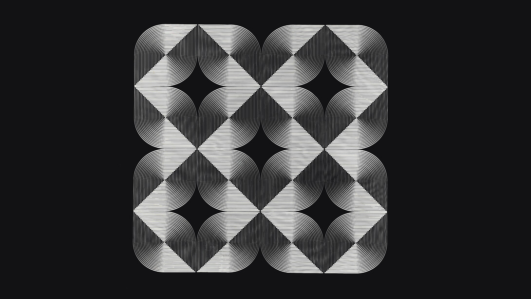 Franco Grignani, Fenomeno plastico, 1966, sperimentale ottico su tavola, 70x70 cm