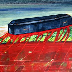 1897, Juxtaposition, 25cm x 35 cm, 2020, egg tempera. Copyright of the artist Paula Pohli