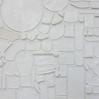 Hong Hao, Reflection No.11, 2016, Acrylic, molding material on canvas, 47 1/4 x 76 3/4 inches (120 x 195 cm)
© Hong Hao, Courtesy the Pace Gallery.
