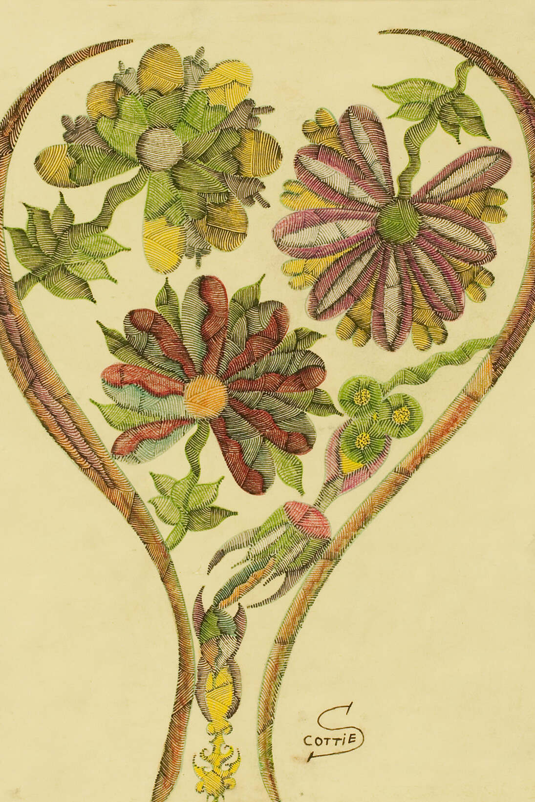 Untitled, ink & coloured crayon, 14 1/2 x 11 in 37x28cm