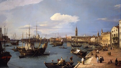 "Veduta di Venezia sul Canal Grande. La riva degli Schiavoni", Canaletto, circa 1734–1735, Sir John Soane's Museum, Londra, UK