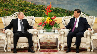 Vladimir Putin, presidente de la Federación Rusa, y Xi Jinping, presidente de la República Popular China 
