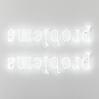 Tim Etchells, Problems (Doubled), 2023. Neon. 60 x 104 cm. Edition of 3 (+1AP). Courtesy of the artist and VITRINE London/Basel. Photographer: Jonathan Bassett