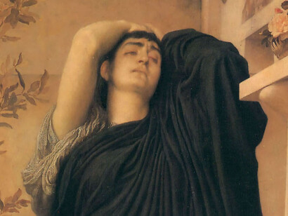 «Electra en la tumba de Agamenón (c. 1869) Frederic Leighton