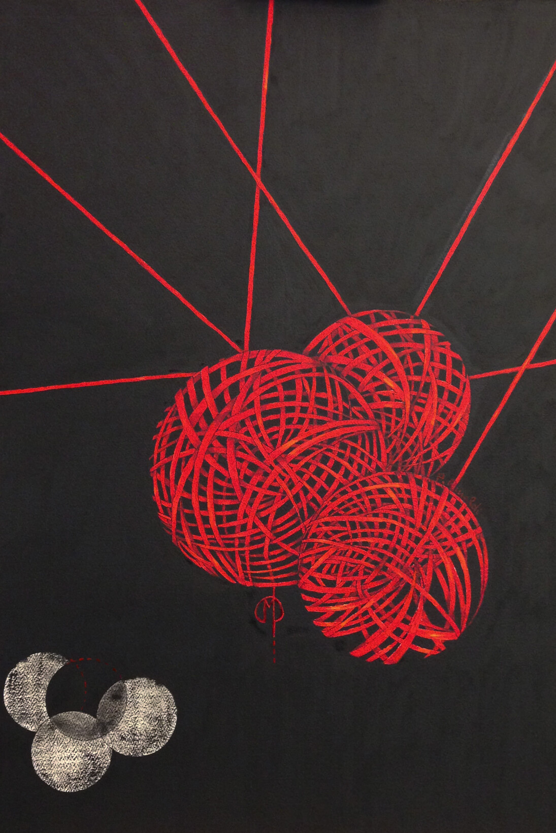 Paola Rinaldi, Problemi, sempre di più (More and More Problems), Oil on Cardboard, 28” x 22”, Courtesy of Agora Gallery