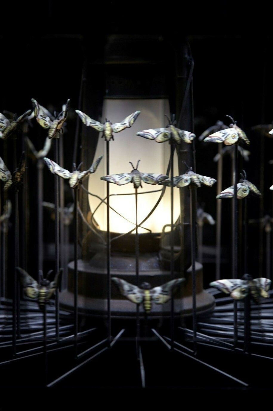 Detail from: Matt Collishaw, Magic Lantern Small, 2010. Steel frame, glass, two-way mirror, aluminium, LED lights and motor. 200 x 120 x 120 cm
