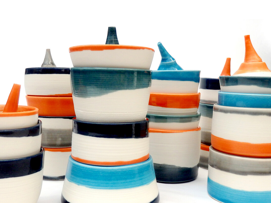 Luke Bishop Ceramics, stacked vessels 