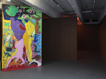 Amparo Viau, El corazón de lo que existe, vista de exhibición. Cortesía de Galería Grasa