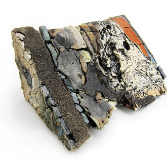 Jonathan Mess, Landfill No. 21 Northeastern Cross Section,Reclaimed ceramic materials,18 x 32 x 23 cm, 2012. Courtesy of Gallery 8