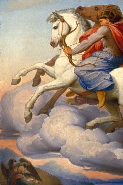 "Los cuatro jinetes del apocalipsis", óleo sobre lienzo, Eduard Jakob von Steinle, 1838 