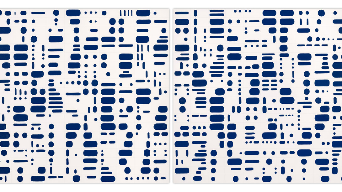 Matt Magee, Star Map 1 and 2, 2018. Oil and graphite on panels. Courtesy of the artist.
