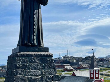 Monumento a Hans Egede a Nuuk, in Groenlandia