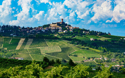 Clouds over the vineyard-covered hills of Oltrepò Pavese, Italy
