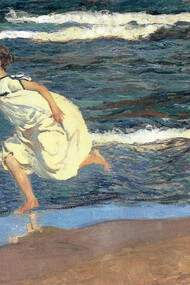 Joaquin Sorolla, Running along the Beach, 1908