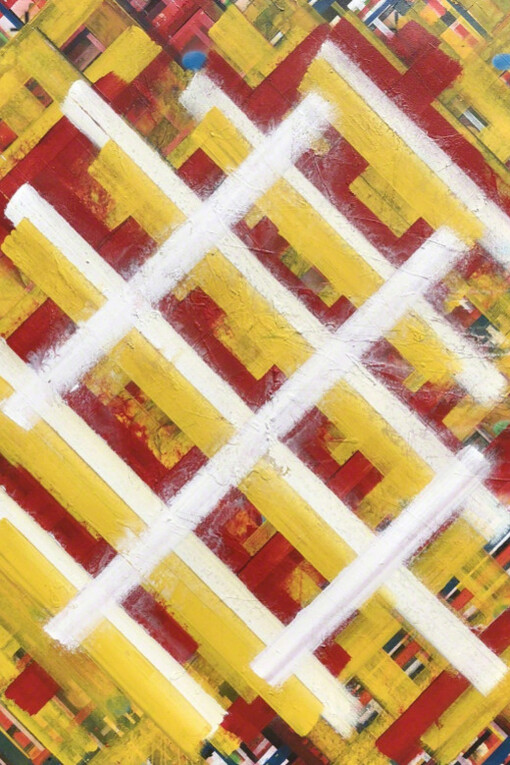 Ed Moses, Intersecting Womb, 2017, acrylic on canvas, 60 x 48 inches © Estate of Ed Moses, Courtesy of Brian Gross Fine Art    
