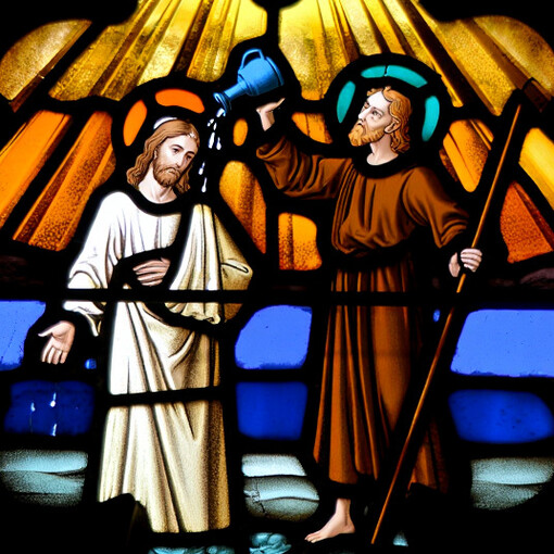 In vielen Fällen erfolgte durch die Taufe die Bekehrung des gesamten Stammes. Bild: Johannes der Täufer und Jesus