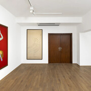 Manjit Bawa, The storyteller, exhibition view. Courtesy of Vadehra Art Gallery