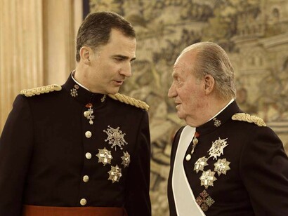 Felipe y Juan Carlos el día de la proclamación del primero