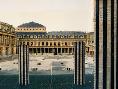 Parigi, Stalagmiti reali, dettaglio. Stampa fotografica su collage di pagine di libri d'epoca, op. 1 di 5, 85x190x4 cm, 2015, courtesy: Costantini Art Gallery- Must Gallery
