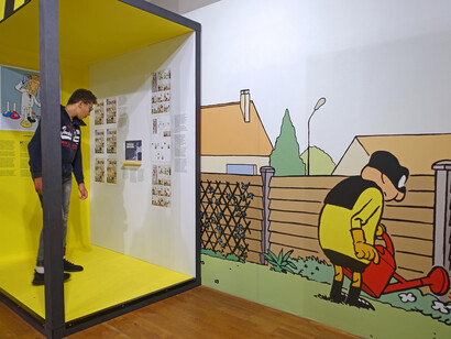 Imbattable ! Au-delà des cases, vue de l'exposition. Avec l'aimable autorisation du Musée de la Bande Dessinée