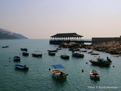 Boats close to Hong Kong