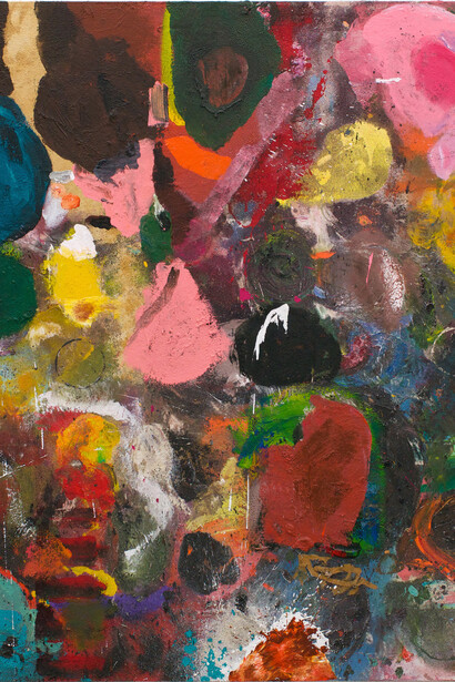 Jim Dine, Tear Up the Screams, 2014, acrylique, sable et fusain sur toile, 183 x 152,5 cm, Courtesy Galerie Daniel Templon, Paris & Brussels
