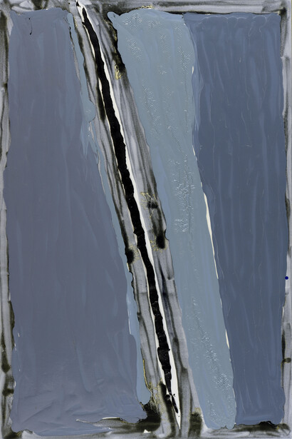 Bozenna Biskupska, Slit Cage, 2011-2018, oil on canvas, 185x120cm. Courtesy the artist