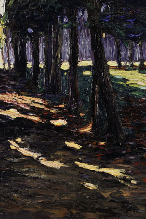 Vassily Kandinsky, Park von Saint-Cloud, dunkle allee (detalle), 1906. Cortesía del Centre Pompidou Málaga