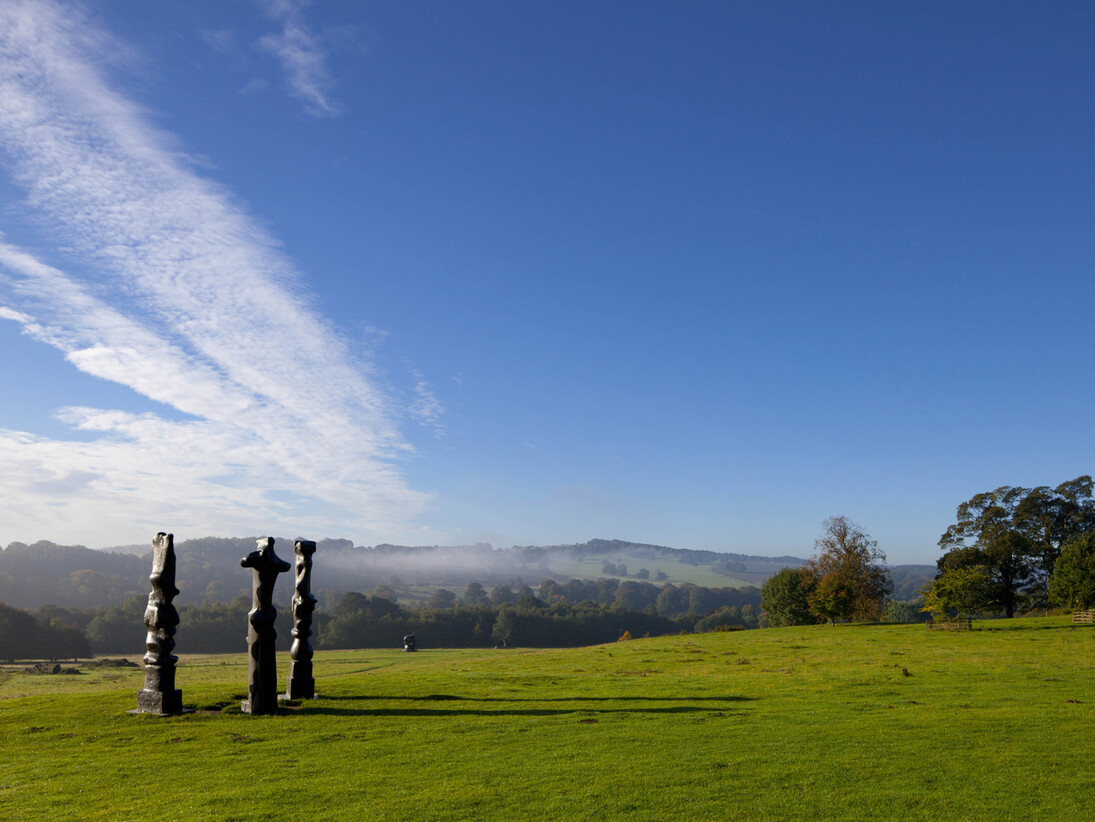 Henry Moore, Upright Motive No.1: Glenkiln Cross; Upright Motive No.2, Upright Motive No.7, 1955-56, Bronze, Photo: Jonty Wilde, Courtesy Tate, Reproduced by permission of The Henry Moore Foundation

