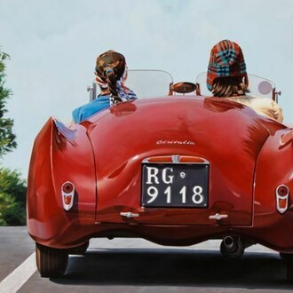 Enrico Ghinato, Cisitalia 202 SMM 2012 olio su tela cm 140x160