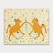 Meghan Borah, Riders in White, 2023. Oil on Canvas, 24h x 30w in. Courtesy of Galleri Urbane