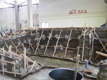 Trabajos de reconstrucción de la Sala del Archivo Real de Ebia, Siria. 2016
