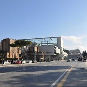 Giuseppe Terragni, Progetto per Palazzo Vetro e Ceramica con inserimento contesto urbano, credits Casa dell'Architettura di Roma