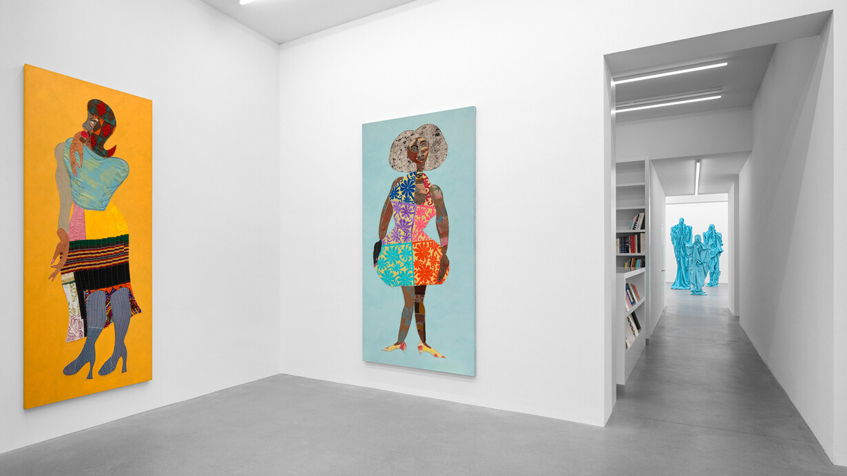 Aria Dean, Sandra Mujinga and Tschabalala Self, exhibition view. Courtesy of Galerie Eva Presenhuber