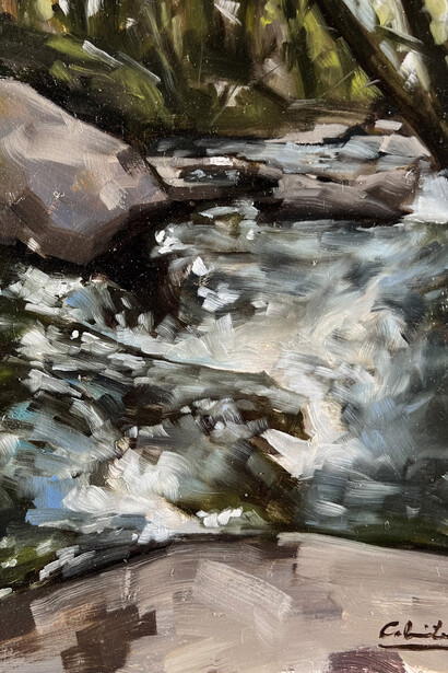 Calvin Lai, By the creek (detail), 2025. Courtesy of Abend Gallery