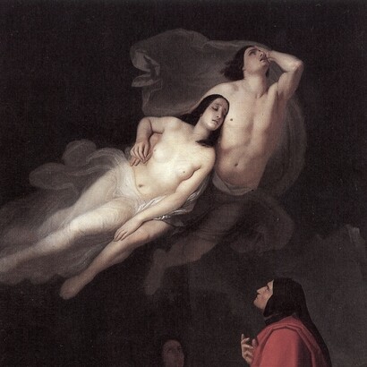 Giuseppe Fraschieri: «Dante y Virgilio encuentran a Paolo y Francesca» (1846) 