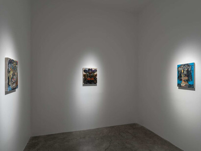 Jameson Green, Look back, and smile on perils past, exhibition view. Courtesy of Almine Rech