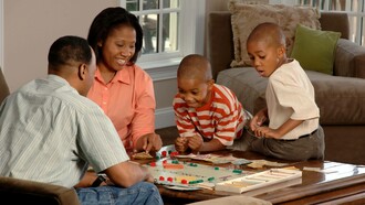 A family spends time together