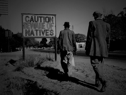 1956 Apartheid life in South Africa, Johannesburg Street sign