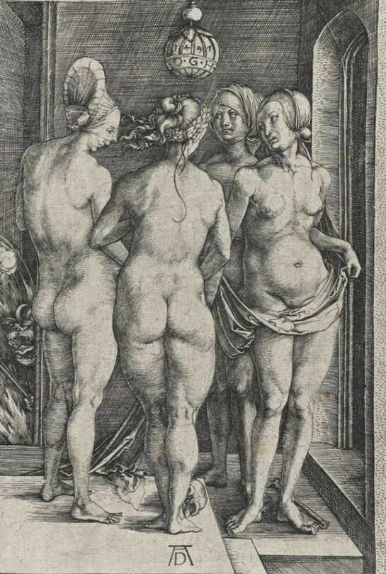 The Four Witches (Bartsch No. 75 (89), Dürer, Engraving on paper 19.00 x 13.10 cm, © National Galleries of Scotland
