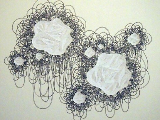 Charles Clary, Flamungle Stagnation Movement #1, 2013, hand-cut paper and pen and ink on illustration board, approximately 17 x 21 x 3 inches