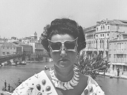 Peggy Guggenheim, collezionista d'arte americana, a Venezia, Italia