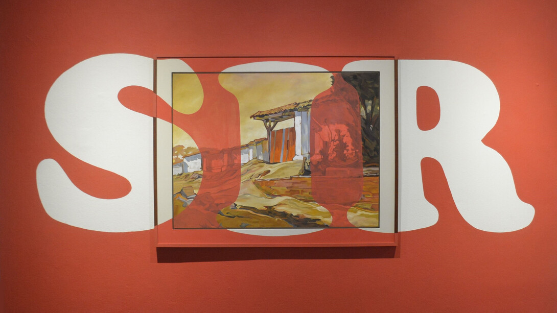 Andrés Murillo; Rojo sobre rojo, 2022. Intervención sobre pared