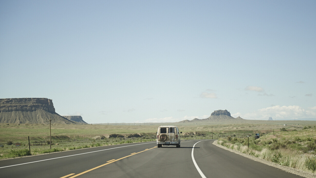 Jane Hilton, Campervan, Blue Hill, New Mexico, 2015, C-Type Hand Print, 23 x 28 in / 58.5 x 71 cm, Edition of 7, courtesy of Eleven, London 
