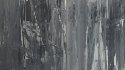 Large Metallic over Blue, pigmento e acrilico su pannello composito in alluminio, 2015
