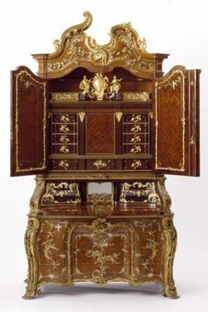 Writing cabinet, probably by Michael Kimmel, 1750 – 55, Dresden, Germany. Museum no. W.63-1977. © Victoria and Albert Museum, London