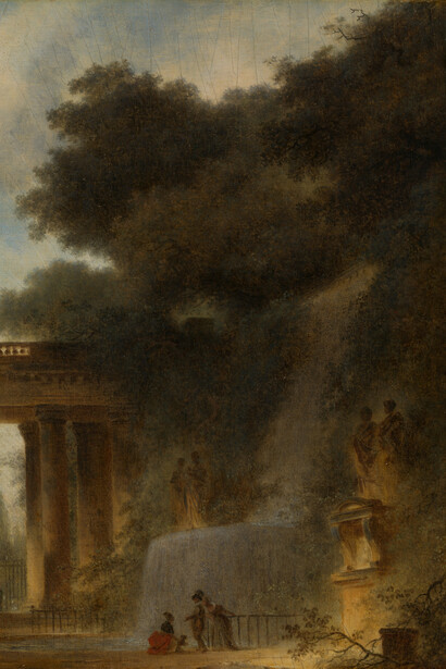 Jean-Honoré Fragonard, Die Kaskade, Detail, 1775, Öl auf Holz, 29,2 x 24,1 cm, The Metropolitan Museum of Art