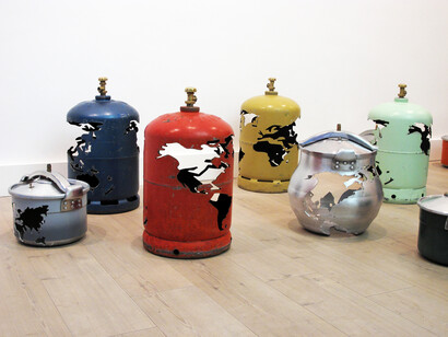 Batoul S’Himi, Monde Sous Pression, installation shot at 82 Great Portland Street, 2012, copyright of the artist and Rose Issa Projects